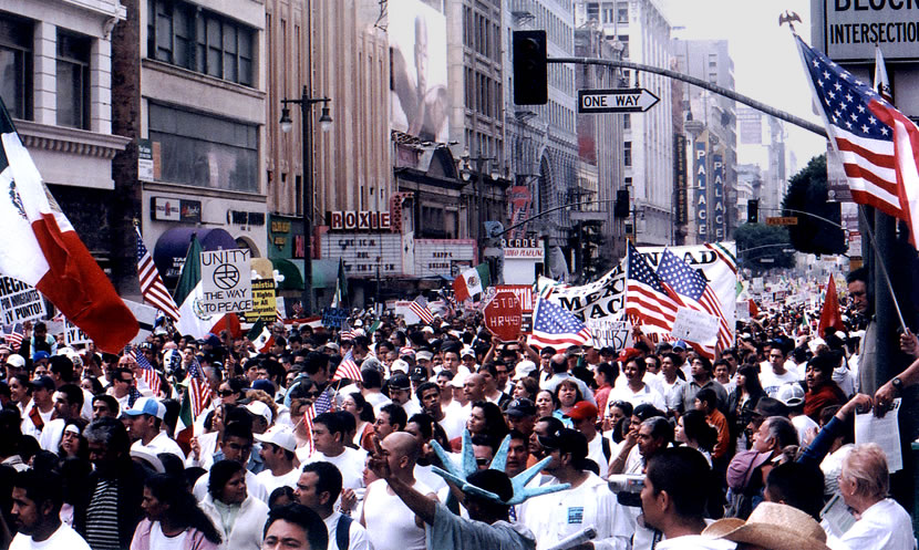 La Gran Marcha (translated as 'The Great March') was the largest march in American history. It occurred in the city streets of downtown Los Angeles on 3-25-06.