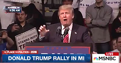 Trump Supporters In Michigan Erupt Into 'Build The Wall!' Chants