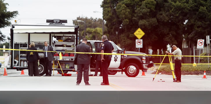 Frank Alvarado, Jr. police shooting crime scene, Salinas, CA (2014)