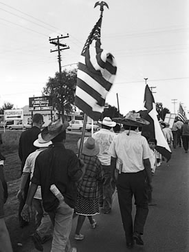 Farm workers fighting for better wages walk from Corpus Christi to Austin in 1966
