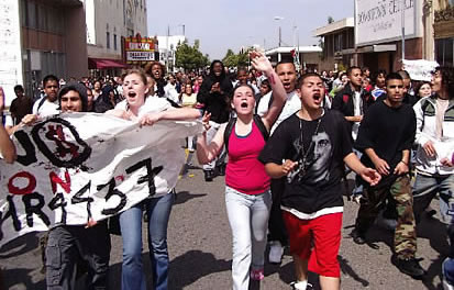 In 2006 a diversity of high school students walked out of classes in schools nationwide in protest of House Bill H.R. 4437.