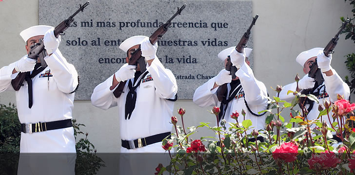 Navy Honor Guard Salutes Cesar Chavez Military Service