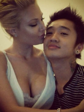 Latina with Asian man