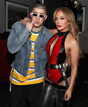 Bad Bunny and Jennifer Lopez at Calibash