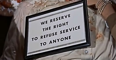 sign allowing refusal of service to Mexicans in movie Giant (1956)