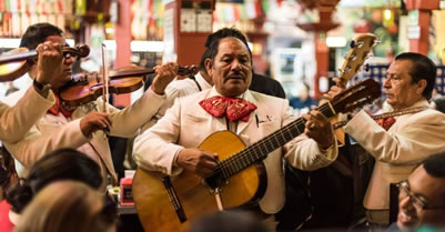 Mariachi musicians playing in Mexico City