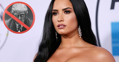 Demi Lovato & anti-Trump logo
