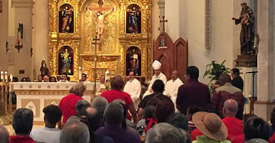 Mass at San Fernando Cathedral in San Antonio celebrates 50th anniversary of historic farm workers march of 1966.