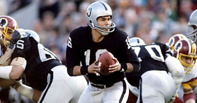 Raiders quarterback Jim Plunkett is the first minority quarterback to win a Super Bowl