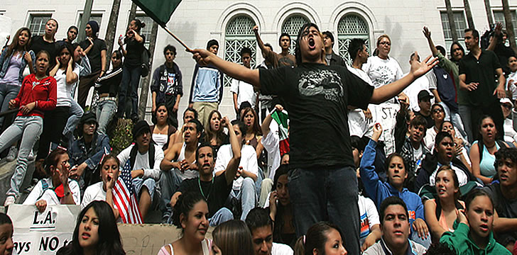 Los Angeles students walkout assembly at L.A. City Hall on March 27, 2006
