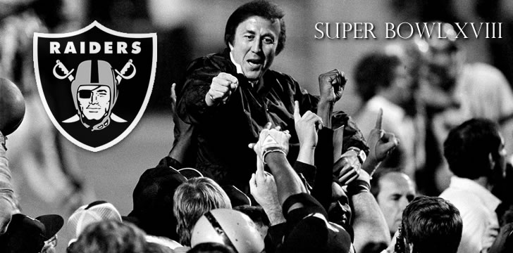 Oakland Raiders head coach Tom Flores is lifted by fans after Super Bowl XVIII victory